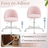 image:imageVINGLI Candy Chair Armless Cute Desk ChairComfy Small Office Chair with WheelsVanity Chair with Lumbar SupportTeddy Adjustable Rolling Swivel Computer Task Chair for Home OfficeBedroomMuted GreyGentle Pink