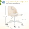 image:imageVINGLI Candy Chair Armless Cute Desk ChairComfy Small Office Chair with WheelsVanity Chair with Lumbar SupportTeddy Adjustable Rolling Swivel Computer Task Chair for Home OfficeBedroomMuted GreyCreamy Beige