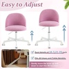 image:imageVINGLI Candy Chair Armless Cute Desk ChairComfy Small Office Chair with WheelsVanity Chair with Lumbar SupportTeddy Adjustable Rolling Swivel Computer Task Chair for Home OfficeBedroomMuted GreyLilac Purple