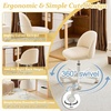 image:imageVINGLI Candy Chair Armless Cute Desk ChairComfy Small Office Chair with WheelsVanity Chair with Lumbar SupportTeddy Adjustable Rolling Swivel Computer Task Chair for Home OfficeBedroomMuted GreyCreamy Beige