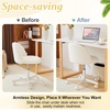 image:imageVINGLI Candy Chair Armless Cute Desk ChairComfy Small Office Chair with WheelsVanity Chair with Lumbar SupportTeddy Adjustable Rolling Swivel Computer Task Chair for Home OfficeBedroomMuted GreyWhite