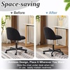 image:imageVINGLI Candy Chair Armless Cute Desk ChairComfy Small Office Chair with WheelsVanity Chair with Lumbar SupportTeddy Adjustable Rolling Swivel Computer Task Chair for Home OfficeBedroomMuted GreyJet Black