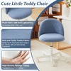 image:imageVINGLI Candy Chair Armless Cute Desk ChairComfy Small Office Chair with WheelsVanity Chair with Lumbar SupportTeddy Adjustable Rolling Swivel Computer Task Chair for Home OfficeBedroomMuted GreyFog Blue