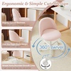 image:imageVINGLI Candy Chair Armless Cute Desk ChairComfy Small Office Chair with WheelsVanity Chair with Lumbar SupportTeddy Adjustable Rolling Swivel Computer Task Chair for Home OfficeBedroomMuted GreyGentle Pink