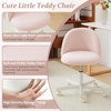 image:imageVINGLI Candy Chair Armless Cute Desk ChairComfy Small Office Chair with WheelsVanity Chair with Lumbar SupportTeddy Adjustable Rolling Swivel Computer Task Chair for Home OfficeBedroomMuted GreyGentle Pink