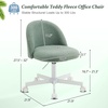 image:imageVINGLI Candy Chair Armless Cute Desk ChairComfy Small Office Chair with WheelsVanity Chair with Lumbar SupportTeddy Adjustable Rolling Swivel Computer Task Chair for Home OfficeBedroomMuted GreyMint Green