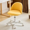 image:imageVINGLI Candy Chair Armless Cute Desk ChairComfy Small Office Chair with WheelsVanity Chair with Lumbar SupportTeddy Adjustable Rolling Swivel Computer Task Chair for Home OfficeBedroomMuted GreySunny Egg Yellow
