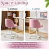 image:imageVINGLI Candy Chair Armless Cute Desk ChairComfy Small Office Chair with WheelsVanity Chair with Lumbar SupportTeddy Adjustable Rolling Swivel Computer Task Chair for Home OfficeBedroomMuted GreyLilac Purple