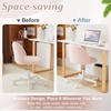 image:imageVINGLI Candy Chair Armless Cute Desk ChairComfy Small Office Chair with WheelsVanity Chair with Lumbar SupportTeddy Adjustable Rolling Swivel Computer Task Chair for Home OfficeBedroomMuted GreyGentle Pink