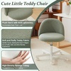 image:imageVINGLI Candy Chair Armless Cute Desk ChairComfy Small Office Chair with WheelsVanity Chair with Lumbar SupportTeddy Adjustable Rolling Swivel Computer Task Chair for Home OfficeBedroomMuted GreyMint Green