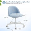 image:imageVINGLI Candy Chair Armless Cute Desk ChairComfy Small Office Chair with WheelsVanity Chair with Lumbar SupportTeddy Adjustable Rolling Swivel Computer Task Chair for Home OfficeBedroomMuted GreyPoetic Blue