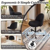 image:imageVINGLI Candy Chair Armless Cute Desk ChairComfy Small Office Chair with WheelsVanity Chair with Lumbar SupportTeddy Adjustable Rolling Swivel Computer Task Chair for Home OfficeBedroomMuted GreyJet Black