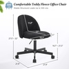 image:imageVINGLI Candy Chair Armless Cute Desk ChairComfy Small Office Chair with WheelsVanity Chair with Lumbar SupportTeddy Adjustable Rolling Swivel Computer Task Chair for Home OfficeBedroomMuted GreyJet Black
