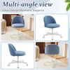 image:imageVINGLI Candy Chair Armless Cute Desk ChairComfy Small Office Chair with WheelsVanity Chair with Lumbar SupportTeddy Adjustable Rolling Swivel Computer Task Chair for Home OfficeBedroomMuted GreyFog Blue