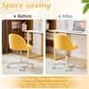 image:imageVINGLI Candy Chair Armless Cute Desk ChairComfy Small Office Chair with WheelsVanity Chair with Lumbar SupportTeddy Adjustable Rolling Swivel Computer Task Chair for Home OfficeBedroomMuted GreySunny Egg Yellow