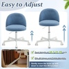 image:imageVINGLI Candy Chair Armless Cute Desk ChairComfy Small Office Chair with WheelsVanity Chair with Lumbar SupportTeddy Adjustable Rolling Swivel Computer Task Chair for Home OfficeBedroomMuted GreyFog Blue