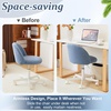 image:imageVINGLI Candy Chair Armless Cute Desk ChairComfy Small Office Chair with WheelsVanity Chair with Lumbar SupportTeddy Adjustable Rolling Swivel Computer Task Chair for Home OfficeBedroomMuted GreyFog Blue