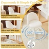 image:imageVINGLI Candy Chair Armless Cute Desk ChairComfy Small Office Chair with WheelsVanity Chair with Lumbar SupportTeddy Adjustable Rolling Swivel Computer Task Chair for Home OfficeBedroomMuted GreyWhite