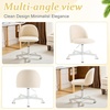 image:imageVINGLI Candy Chair Armless Cute Desk ChairComfy Small Office Chair with WheelsVanity Chair with Lumbar SupportTeddy Adjustable Rolling Swivel Computer Task Chair for Home OfficeBedroomMuted GreyCreamy Beige