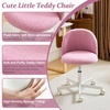 image:imageVINGLI Candy Chair Armless Cute Desk ChairComfy Small Office Chair with WheelsVanity Chair with Lumbar SupportTeddy Adjustable Rolling Swivel Computer Task Chair for Home OfficeBedroomMuted GreyLilac Purple