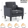 image:imageVINGLI Chair Dark Grey Upholstered Linen Accent Chair for Living Room Bedroom MidCentury Modern Arm Chair Comfy Reading Chair with Scooped Arms