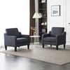 image:imageVINGLI Chair Dark Grey Upholstered Linen Accent Chair for Living Room Bedroom MidCentury Modern Arm Chair Comfy Reading Chair with Scooped Arms