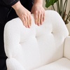 image:imageVINGLI Comfy Fuzzy Vanity Chair Swivel Makeup Chair with Wheels Upholstered Height Adjustable Armchair with Gold Base Modern Ergonomic Desk Chair for Bedroom Home Office Pure WhitePure White