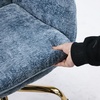 image:imageVINGLI Comfy Fuzzy Vanity Chair Swivel Makeup Chair with Wheels Upholstered Height Adjustable Armchair with Gold Base Modern Ergonomic Desk Chair for Bedroom Home Office Pure WhiteBlue