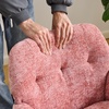 image:imageVINGLI Comfy Fuzzy Vanity Chair Swivel Makeup Chair with Wheels Upholstered Height Adjustable Armchair with Gold Base Modern Ergonomic Desk Chair for Bedroom Home Office Pure WhitePink