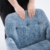 image:imageVINGLI Comfy Fuzzy Vanity Chair Swivel Makeup Chair with Wheels Upholstered Height Adjustable Armchair with Gold Base Modern Ergonomic Desk Chair for Bedroom Home Office Pure WhiteBlue