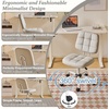 image:imageVINGLI Compact Small Desk Chair Cute Armless Chair with Wheels Vanity Chair with Low Back Height Adjustable Task Chair for Small Spaces Office Bedroom Make Up Room PU Leather Light GreyLight Grey
