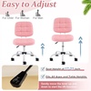 image:imageVINGLI Compact Small Desk Chair Cute Armless Chair with Wheels Vanity Chair with Low Back Height Adjustable Task Chair for Small Spaces Office Bedroom Make Up Room PU Leather Light GreyPink