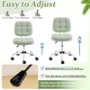 image:imageVINGLI Compact Small Desk Chair Cute Armless Chair with Wheels Vanity Chair with Low Back Height Adjustable Task Chair for Small Spaces Office Bedroom Make Up Room PU Leather Light GreyMint Green