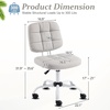 image:imageVINGLI Compact Small Desk Chair Cute Armless Chair with Wheels Vanity Chair with Low Back Height Adjustable Task Chair for Small Spaces Office Bedroom Make Up Room PU Leather Light GreyLight Grey