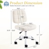 image:imageVINGLI Compact Small Desk Chair Cute Armless Chair with Wheels Vanity Chair with Low Back Height Adjustable Task Chair for Small Spaces Office Bedroom Make Up Room PU Leather Light GreyWhite