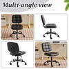 image:imageVINGLI Compact Small Desk Chair Cute Armless Chair with Wheels Vanity Chair with Low Back Height Adjustable Task Chair for Small Spaces Office Bedroom Make Up Room PU Leather Light GreyBlack