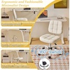 image:imageVINGLI Compact Small Desk Chair Cute Armless Chair with Wheels Vanity Chair with Low Back Height Adjustable Task Chair for Small Spaces Office Bedroom Make Up Room PU Leather Light GreyWhite
