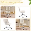 image:imageVINGLI Compact Small Desk Chair Cute Armless Chair with Wheels Vanity Chair with Low Back Height Adjustable Task Chair for Small Spaces Office Bedroom Make Up Room PU Leather Light GreyWhite