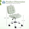 image:imageVINGLI Compact Small Desk Chair Cute Armless Chair with Wheels Vanity Chair with Low Back Height Adjustable Task Chair for Small Spaces Office Bedroom Make Up Room PU Leather Light GreyMint Green
