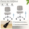 image:imageVINGLI Compact Small Desk Chair Cute Armless Chair with Wheels Vanity Chair with Low Back Height Adjustable Task Chair for Small Spaces Office Bedroom Make Up Room PU Leather Light GreyLight Grey