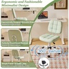 image:imageVINGLI Compact Small Desk Chair Cute Armless Chair with Wheels Vanity Chair with Low Back Height Adjustable Task Chair for Small Spaces Office Bedroom Make Up Room PU Leather Light GreyMint Green