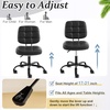 image:imageVINGLI Compact Small Desk Chair Cute Armless Chair with Wheels Vanity Chair with Low Back Height Adjustable Task Chair for Small Spaces Office Bedroom Make Up Room PU Leather Light GreyBlack