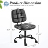 image:imageVINGLI Compact Small Desk Chair Cute Armless Chair with Wheels Vanity Chair with Low Back Height Adjustable Task Chair for Small Spaces Office Bedroom Make Up Room PU Leather Light GreyBlack