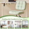 image:imageVINGLI Compact Small Desk Chair Cute Armless Chair with Wheels Vanity Chair with Low Back Height Adjustable Task Chair for Small Spaces Office Bedroom Make Up Room PU Leather Light GreyMint Green