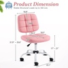image:imageVINGLI Compact Small Desk Chair Cute Armless Chair with Wheels Vanity Chair with Low Back Height Adjustable Task Chair for Small Spaces Office Bedroom Make Up Room PU Leather Light GreyPink