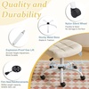image:imageVINGLI Compact Small Desk Chair Cute Armless Chair with Wheels Vanity Chair with Low Back Height Adjustable Task Chair for Small Spaces Office Bedroom Make Up Room PU Leather Light GreyWhite