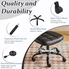 image:imageVINGLI Compact Small Desk Chair Cute Armless Chair with Wheels Vanity Chair with Low Back Height Adjustable Task Chair for Small Spaces Office Bedroom Make Up Room PU Leather Light GreyBlack