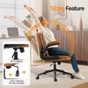 image:imageVINGLI Criss Cross Chair with Adjustable FlipUp ArmsCross Legged Chair with Wheels Extra Wide Office ChairComfortable Desk Chair for Home Office Vanity Bedroom PU LeatherIvory WhiteClay