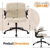 image:imageVINGLI Criss Cross Chair with Adjustable FlipUp ArmsCross Legged Chair with Wheels Extra Wide Office ChairComfortable Desk Chair for Home Office Vanity Bedroom PU LeatherIvory WhiteIvory White