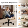 image:imageVINGLI Criss Cross Chair with Adjustable FlipUp ArmsCross Legged Chair with Wheels Extra Wide Office ChairComfortable Desk Chair for Home Office Vanity Bedroom PU LeatherIvory WhiteIvory White